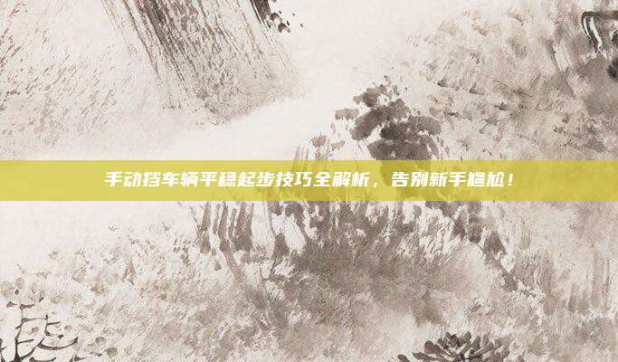 手动挡车辆平稳起步技巧全解析,告别新手尴尬!