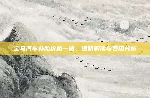 宝马汽车补胎价格一览,透明解读与费用分析