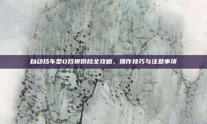 自动挡车型D挡换倒档全攻略,操作技巧与注意事项