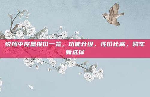 悦翔中控盒报价一览,功能升级,性价比高,购车新选择