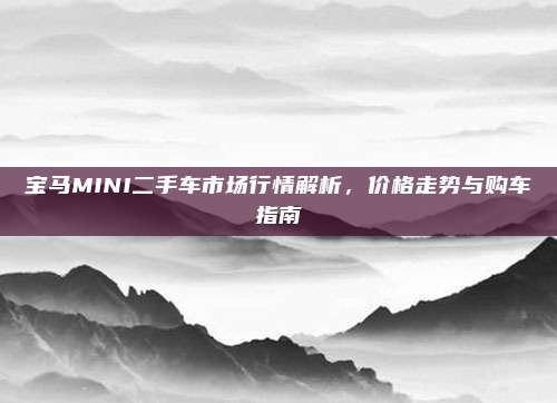 宝马MINI二手车市场行情解析,价格走势与购车指南