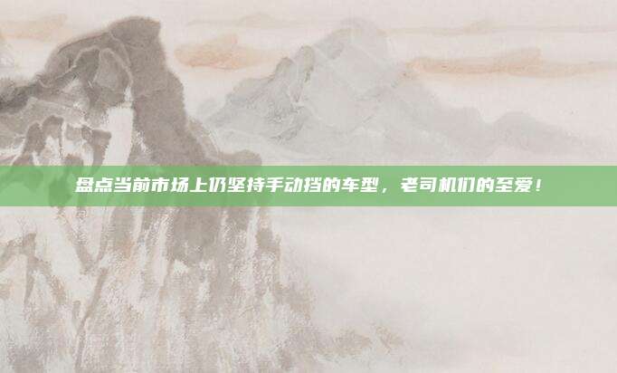 盘点当前市场上仍坚持手动挡的车型,老司机们的至爱!