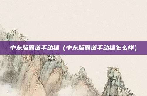 中东版霸道手动挡（中东版霸道手动挡怎么样）