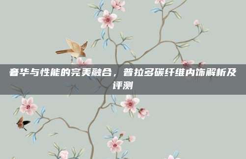 奢华与性能的完美融合,普拉多碳纤维内饰解析及评测
