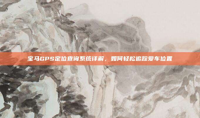 宝马GPS定位查询系统详解,如何轻松追踪爱车位置