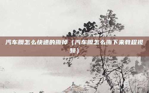 汽车膜怎么快速的撕掉（汽车膜怎么撕下来教程视频）