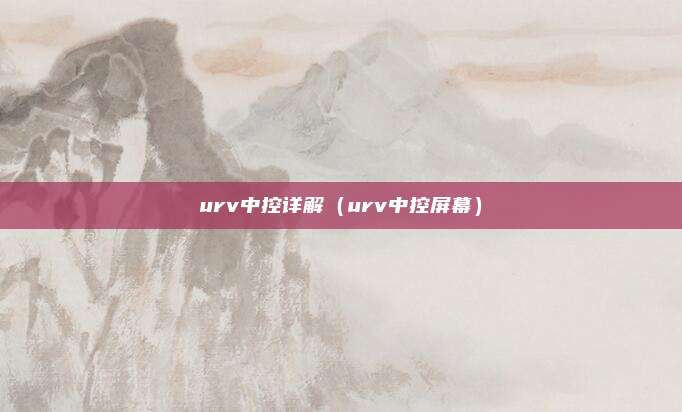 urv中控详解（urv中控屏幕）