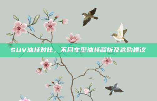 SUV油耗对比,不同车型油耗解析及选购建议