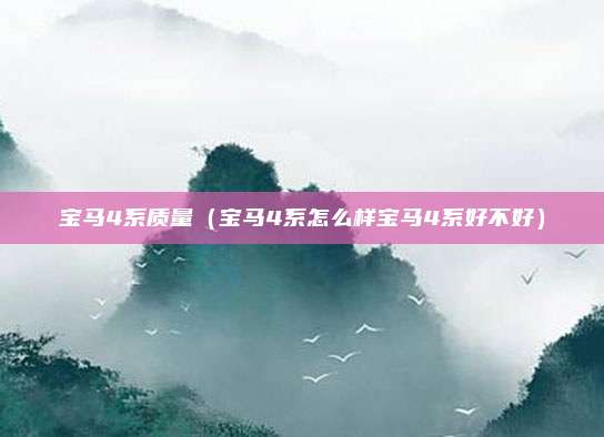 宝马4系质量（宝马4系怎么样宝马4系好不好）