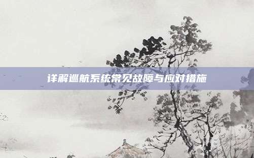 详解巡航系统常见故障与应对措施