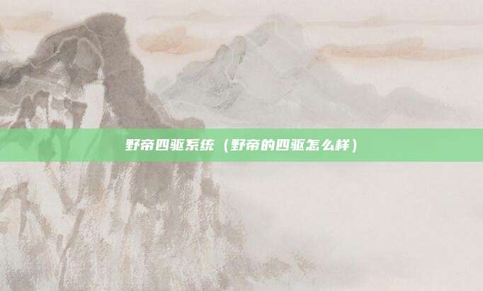 野帝四驱系统（野帝的四驱怎么样）
