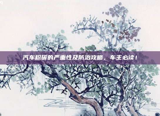汽车积碳的严重性及防治攻略,车主必读!