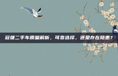 冠捷二手车质量解析,可靠选择,还是存在隐患?
