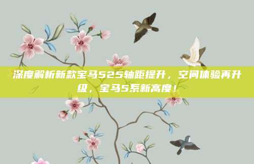 深度解析新款宝马525轴距提升,空间体验再升级,宝马5系新高度!