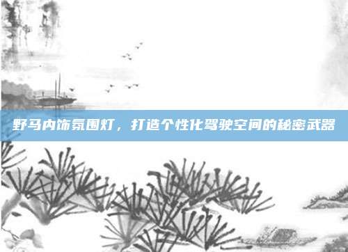 野马内饰氛围灯,打造个性化驾驶空间的秘密武器