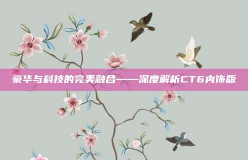 豪华与科技的完美融合——深度解析CT6内饰版