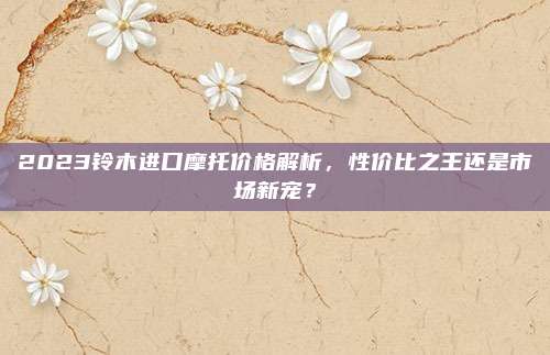 2023铃木进口摩托价格解析,性价比之王还是市场新宠?