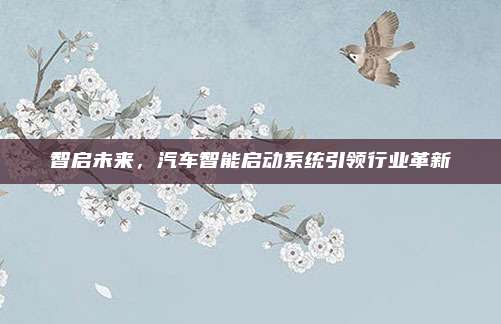 智启未来,汽车智能启动系统引领行业革新