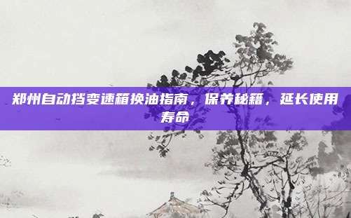 郑州自动挡变速箱换油指南,保养秘籍,延长使用寿命