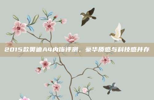 2015款奥迪A4内饰评测,豪华质感与科技感并存