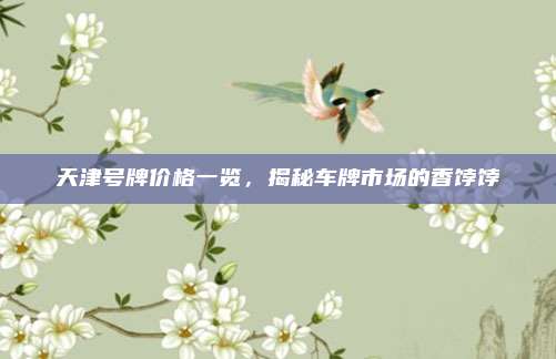 天津号牌价格一览,揭秘车牌市场的香饽饽