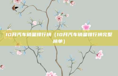 10月汽车销量排行榜（10月汽车销量排行榜完整榜单）
