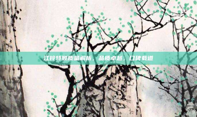 江铃特顺质量解析,品质卓越,口碑载道