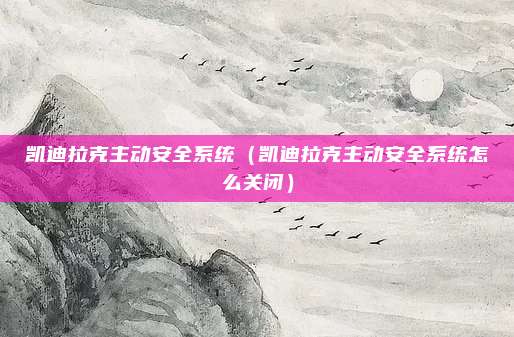 凯迪拉克主动安全系统（凯迪拉克主动安全系统怎么关闭）