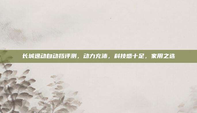 长城逸动自动挡评测,动力充沛,科技感十足,家用之选