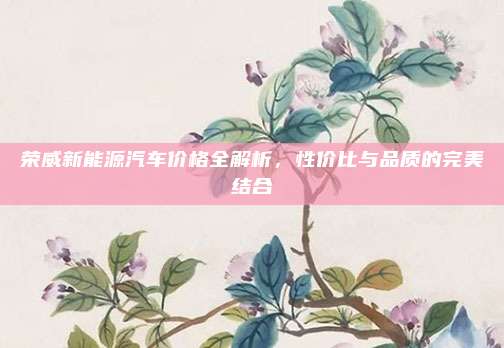 荣威新能源汽车价格全解析,性价比与品质的完美结合