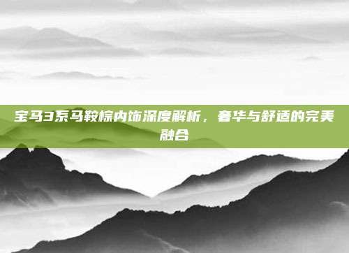 宝马3系马鞍棕内饰深度解析，奢华与舒适的完美融合