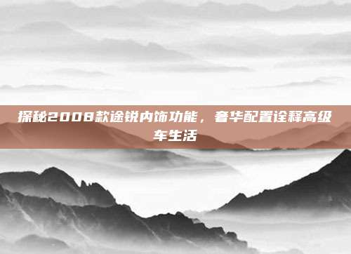 探秘2008款途锐内饰功能,奢华配置诠释高级车生活