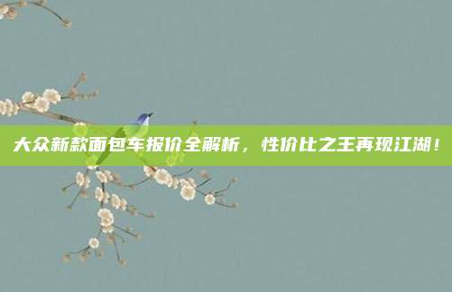 大众新款面包车报价全解析,性价比之王再现江湖!