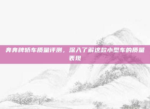 奔奔牌轿车质量评测,深入了解这款小型车的质量表现