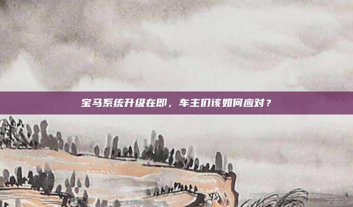 宝马系统升级在即,车主们该如何应对?