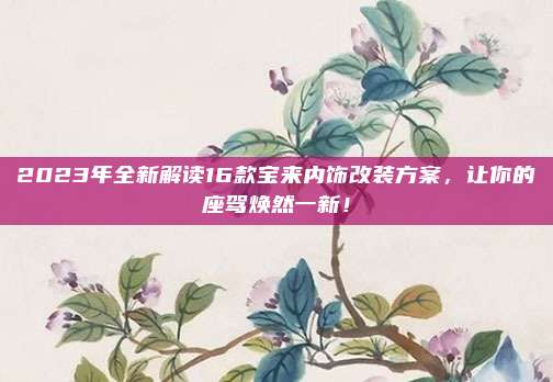 2023年全新解读16款宝来内饰改装方案,让你的座驾焕然一新!