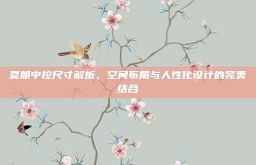 夏朗中控尺寸解析,空间布局与人性化设计的完美结合