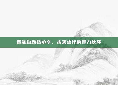 智能自动挡小车,未来出行的得力伙伴