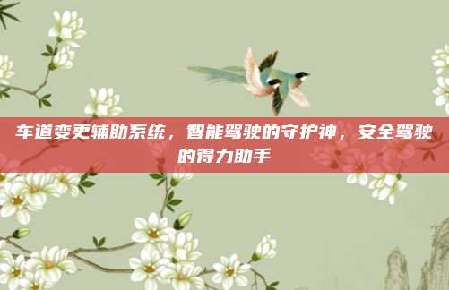 车道变更辅助系统,智能驾驶的守护神,安全驾驶的得力助手