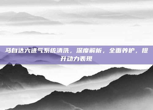 马自达六进气系统清洗,深度解析,全面养护,提升动力表现
