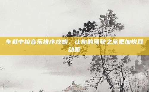 车载中控音乐排序攻略,让你的驾驶之旅更加悦耳动听