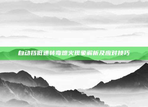 自动挡低速转弯熄火现象解析及应对技巧