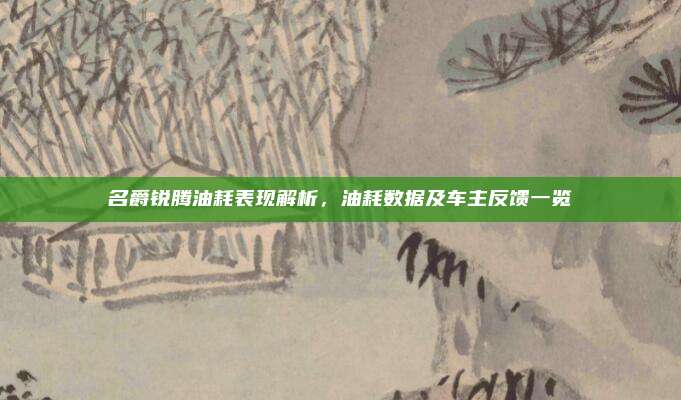 名爵锐腾油耗表现解析，油耗数据及车主反馈一览