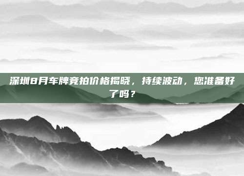 深圳8月车牌竞拍价格揭晓,持续波动,您准备好了吗?