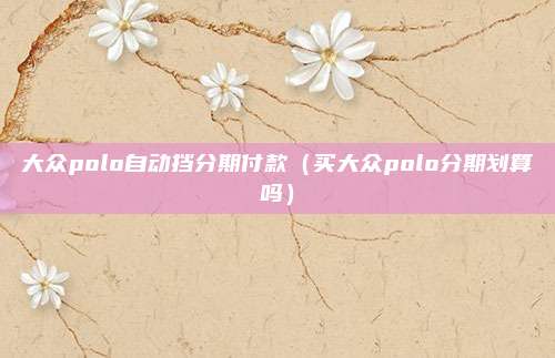 大众polo自动挡分期付款（买大众polo分期划算吗）
