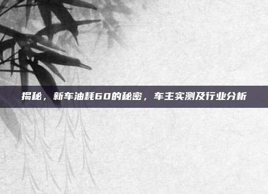 揭秘,新车油耗60的秘密,车主实测及行业分析