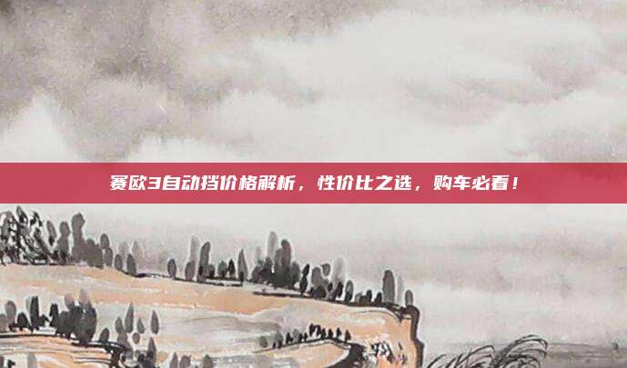 赛欧3自动挡价格解析,性价比之选,购车必看!
