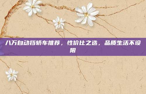 八万自动挡轿车推荐,性价比之选,品质生活不设限