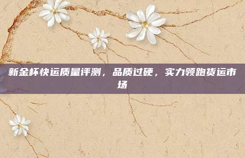 新金杯快运质量评测,品质过硬,实力领跑货运市场
