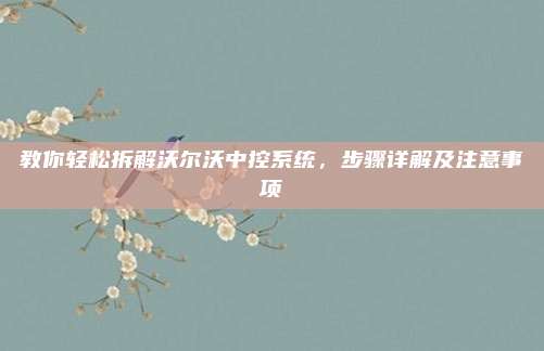 教你轻松拆解沃尔沃中控系统,步骤详解及注意事项